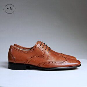 Stacy Adams Garrison Leather Wing Tip Oxfords Brown Men 9